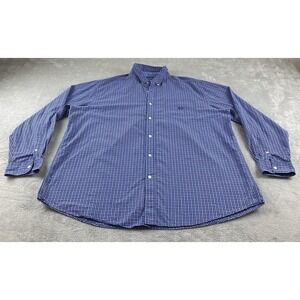 Chaps Men's Button Up Shirt 2XL Blue Multicolored Long Sleeves C37